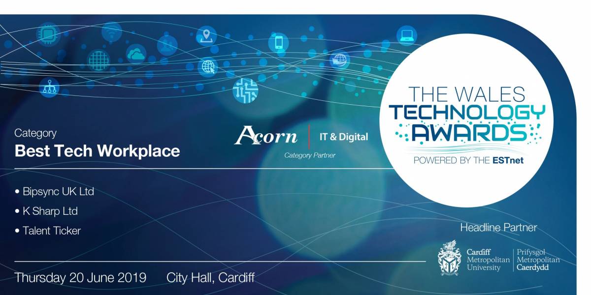 K Sharp is announced as finalists in the Wales Technology Awards #WalesTechAwards Image